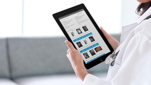 Doctor using an iPad